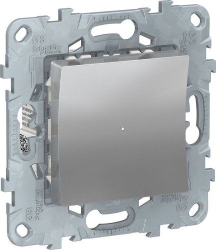 Светорегулятор нажимной без рамки Schneider Electric Unica New 5-200Вт алюминий картинка